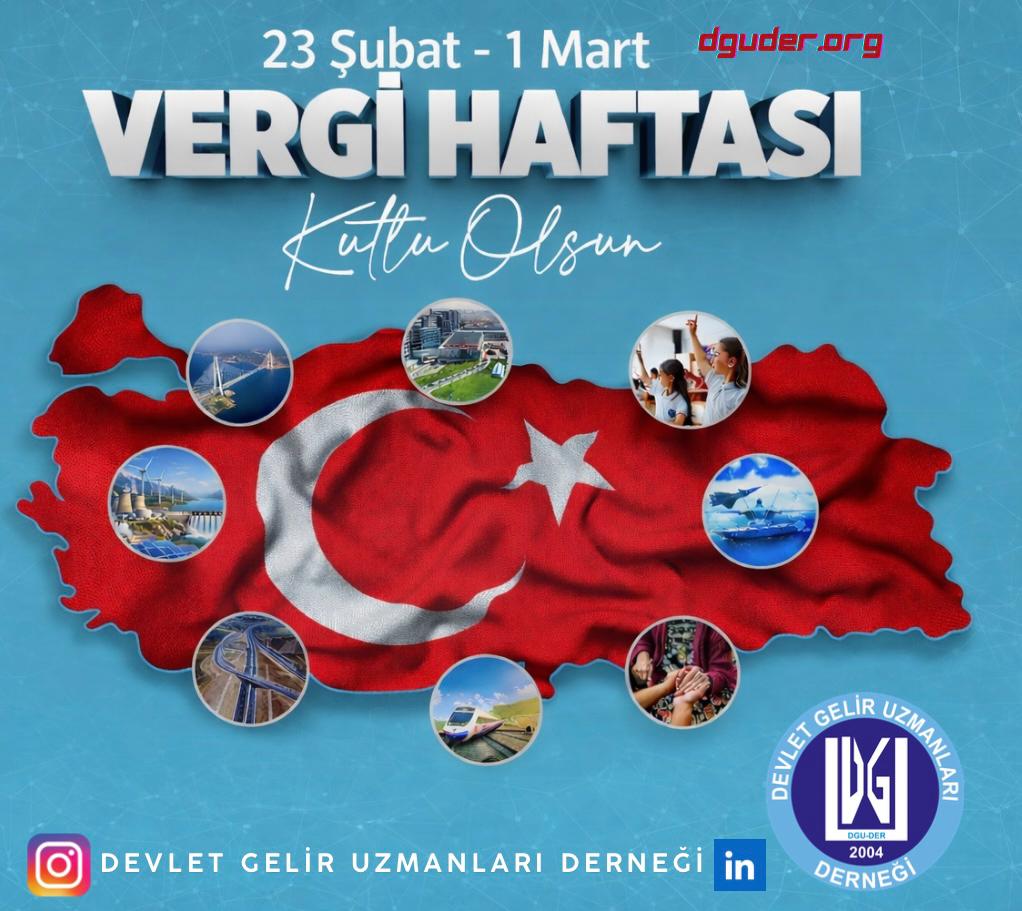 Vergi; eğitimden sağlığa, güvenlikten ulaşıma kadar hayatın her alanında ortak değer üretmenin temelidir.

Mali sistemimizin güçlenmesine katkı sunan tüm meslektaşlarımızın ve vatandaşlarımızın Vergi Haftası’nı kutluyoruz.

🇹🇷 Vergi Haftası Kutlu Olsun.

#dguder 
#vergihaftası