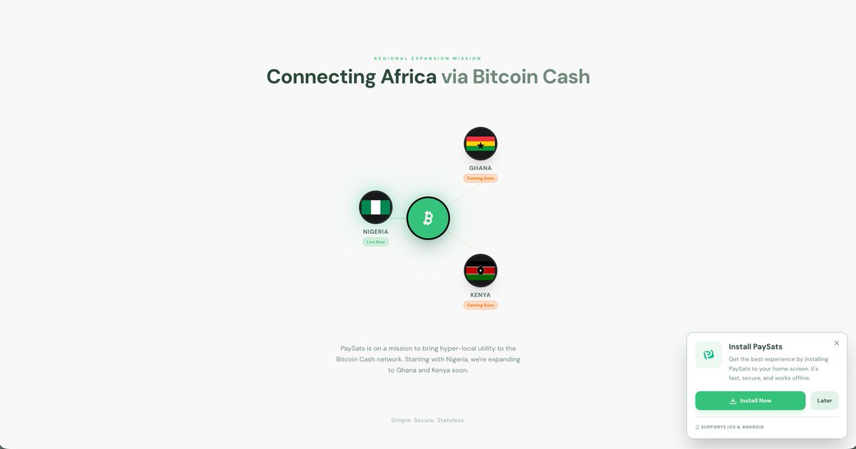 We’ve been thinking deeply about adoption.

Money isn’t meant to sit.
It’s meant to move ,for airtime, data, travel, and daily life.
But money needs rails.
It needs platforms.

That’s why we’re building PaySat.
Base out your everyday with #BitcoinCash ⚡