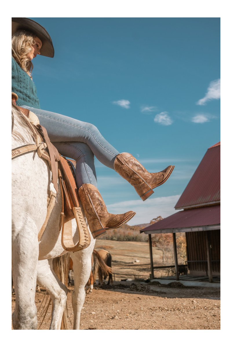Where rustic charm meets everyday versatility 🤎✨ Crafted with textured leather, snake-print underlays, and thoughtful design — style that speaks for itself. | Women's Spellbound Studded Tooled Inlay Embroidered Square Toe Cowboy Boots in Brown by @laredowesternboots