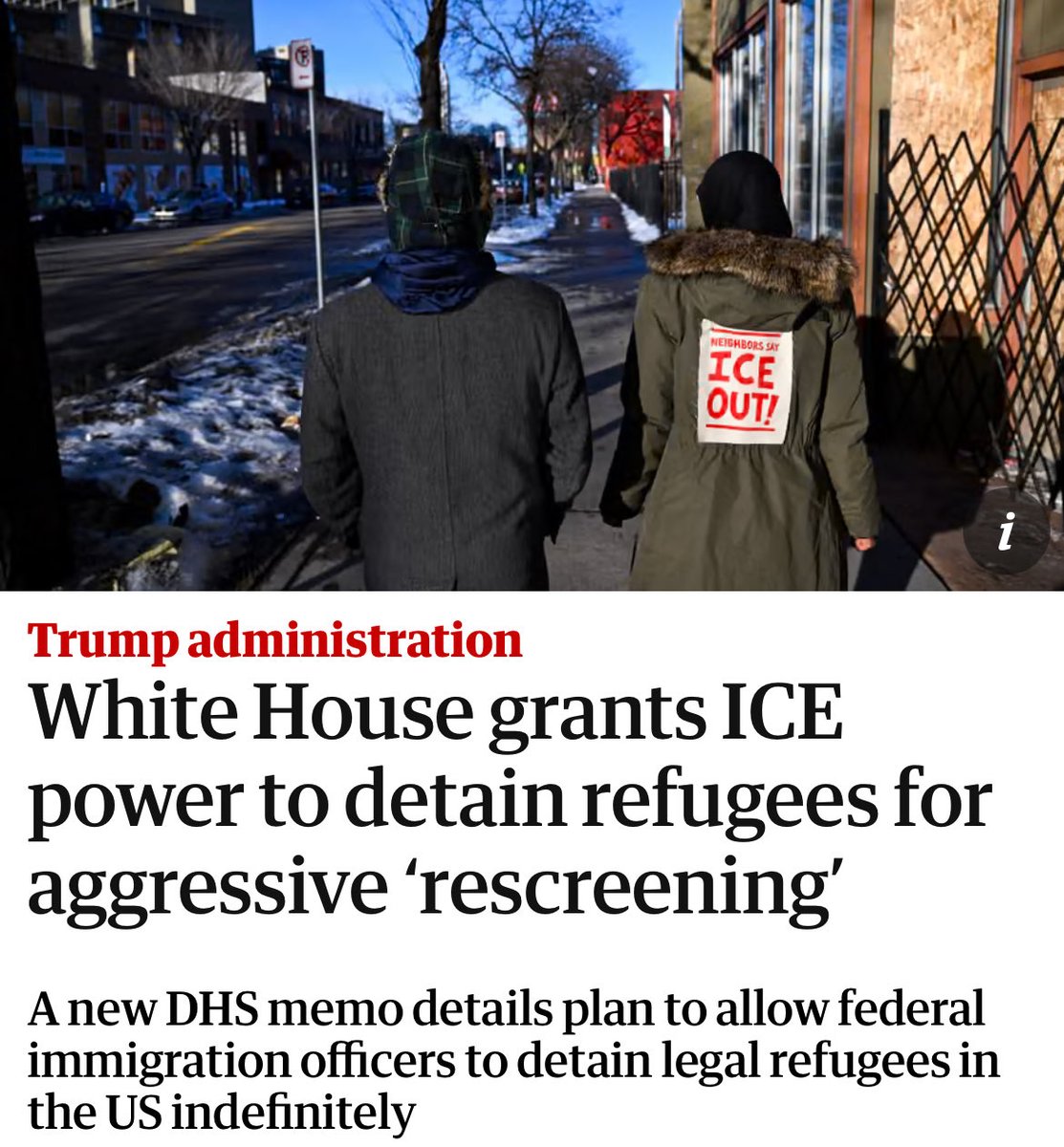 🚨BREAKING: ICE is now moving to traffic LEGAL refugees… and they’re not even hiding it.

The Trump administration is preparing to arrest thousands of people who were already vetted, approved, and lawfully admitted to the United States as refugees, and place them into custody