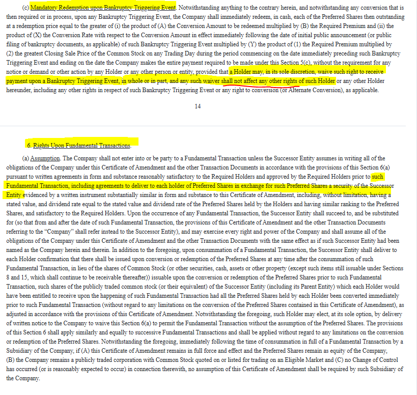 <a href="/modeh5/">Shadow Warrior ($GME x $BBBYQ) 🇺🇸🇵🇸🇺🇸</a> <a href="/michaeljburry/">Cassandra Unchained</a> <a href="/STARWALKERNOT69/">QMRW</a> I know why he likes them... BBBY released the CERTIFICATE OF AMENDMENT OF THE CERTIFICATE OF INCORPORATION on the same day BBB Canada declared bankruptcy in Canada. Which immediately created a clear pathway for rights in a successor entity for the holder of preferred shares