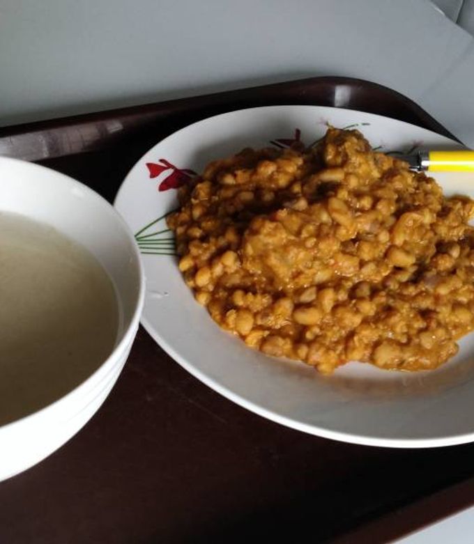 Garri and beans>>>>>