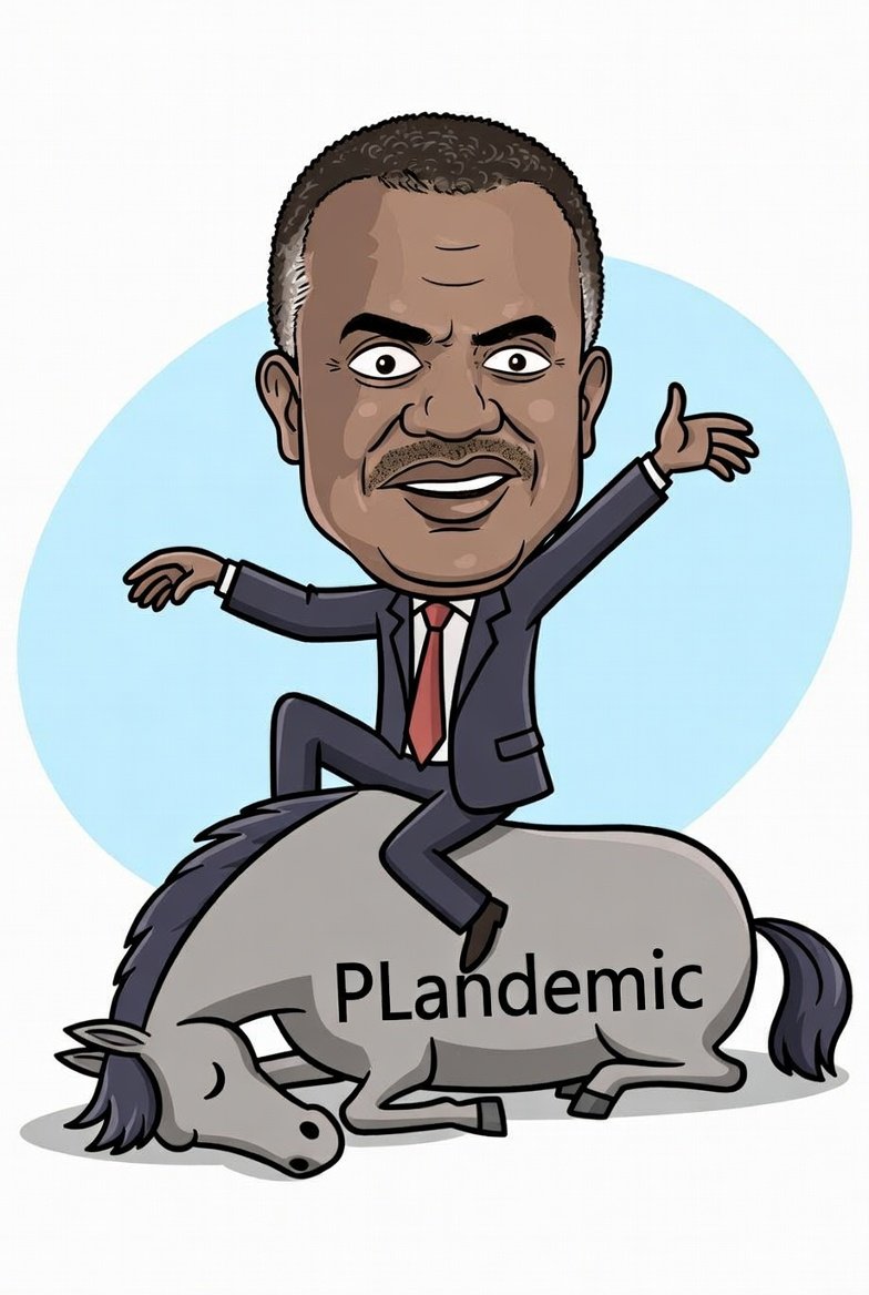 FarSight3's tweet image. A profound answer to 'Quax the Crash Pilot', @DrTedros, pretending to be an 'eggspert' #WHO is still trying ride a dead horse, named #PLandemic...