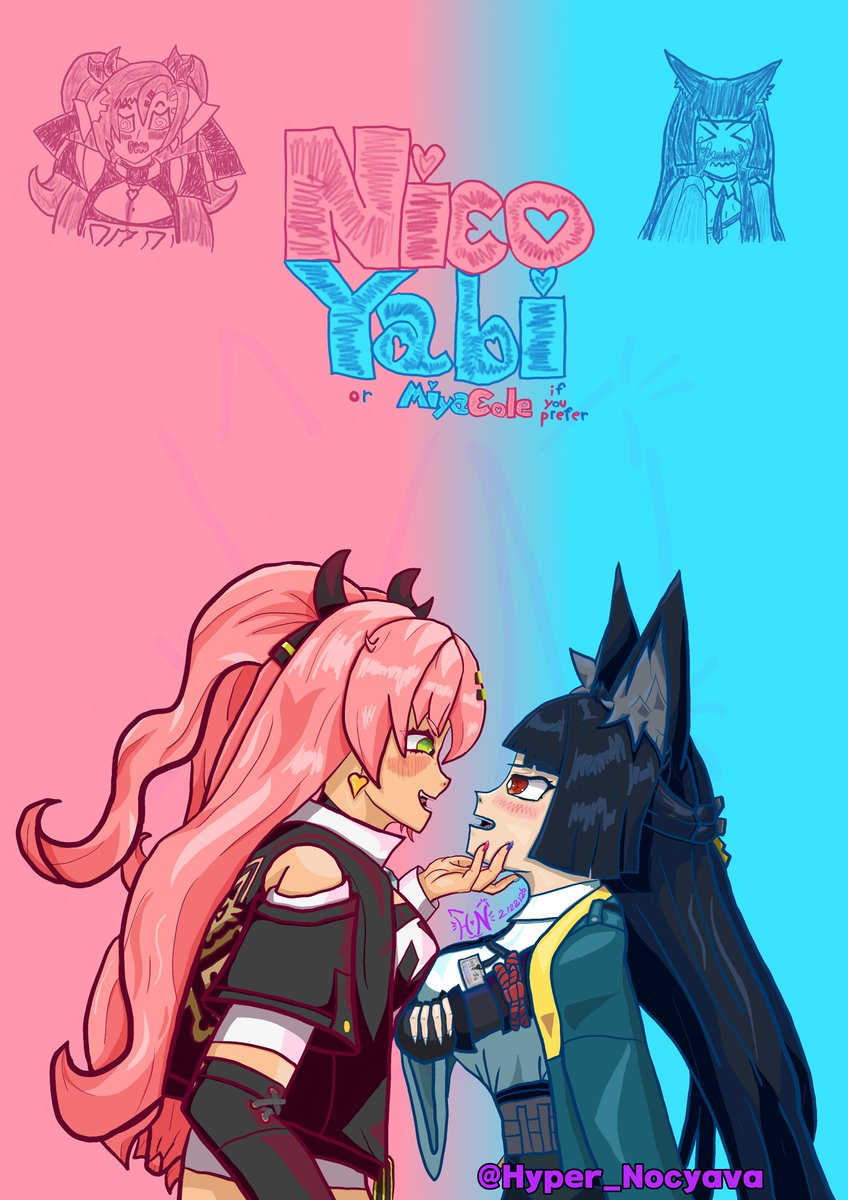 🩷 Nicole x Miyabi 💙= Nicoyabi 🩷💙! (Or Miyacole 💙🩷 if you