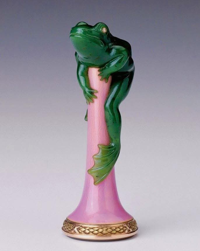 A Fabergé frog wax seal stamp, 1917.