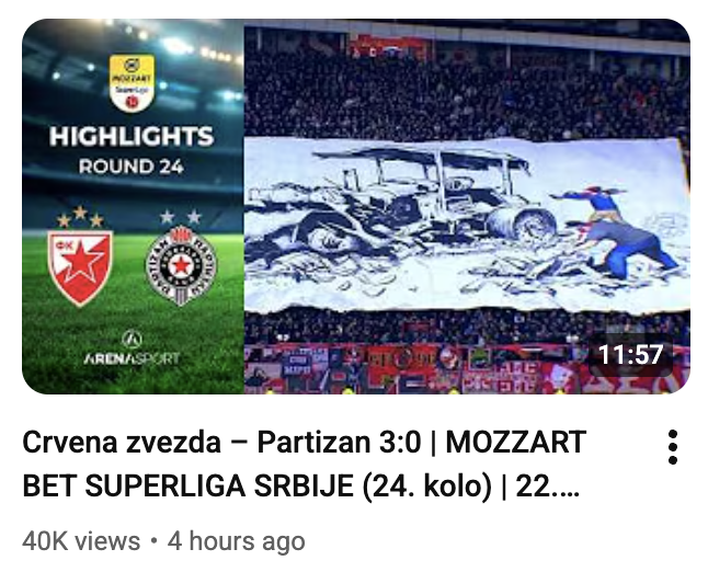 PartizanNet's tweet photo. Овако изгледа #tumbnail на циганској @arenasport_tv. Браво клошари! 🤡 https://t.co/VUt6tprlnQ