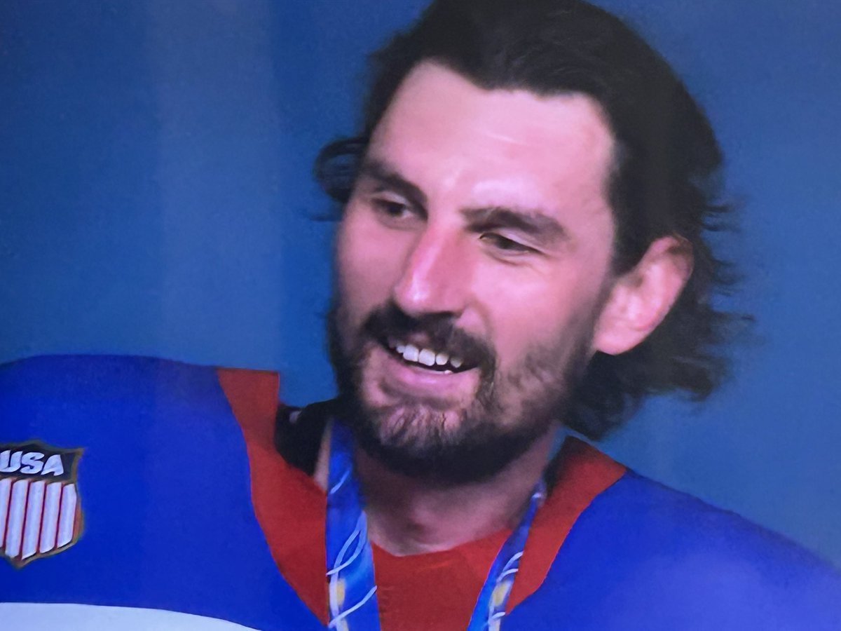 HelenHanly12's tweet photo. Team USA, incredible victory over 🇨🇦 - first gold medal since 1980🥇honoring  Johnny Gaudreau 
Jack Hughes scored that game winning goal in overtime. #history #USA #Olympics2026 https://t.co/D8PgLHXZ4R