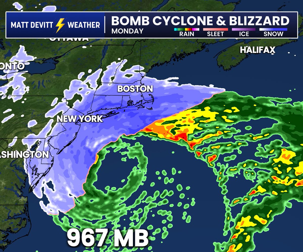 Radar image showing the storm's 'eye' from meteorologist Matt Devitt