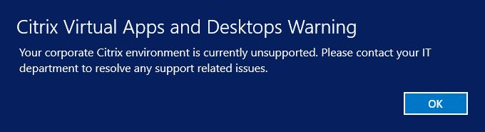 xenappblog's tweet photo. Many of you are starting seeing this exact @Citrix "unsupported" popup right now. It’s the early warning that your perpetual licenses have lapsed maintenance  Important 10k+ seat customers reached out to Citrix asking for a deadline extension on file-based licensing — Citrix said NO. April 15 2026 is final. No grace period. DM for help.