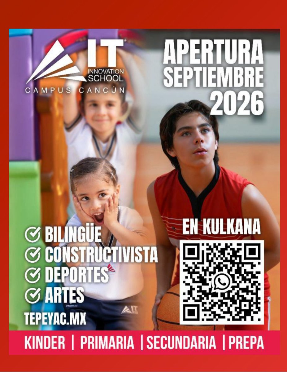 Instituto Tepeyac
Campus Cancún
apertura septiembre de 2026
en Kulkana
tepeyac.mx