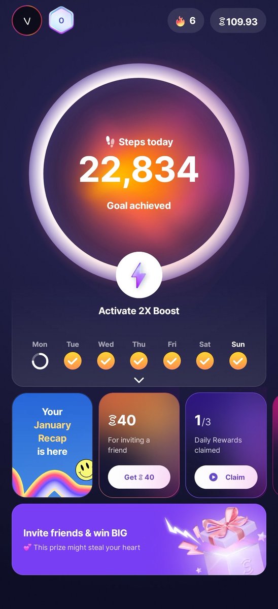 Smashed this today. Still taking those steps 😤 <a href="/Sweatcoin/">Sweatcoin</a>