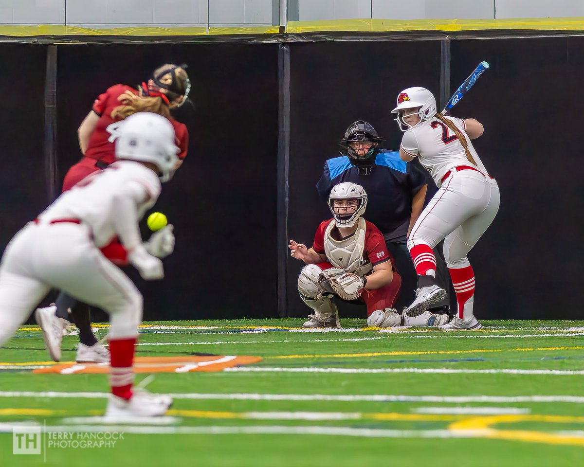 imageisanything's tweet photo. Indoor softball at the Highlands Sports Complex this weekend. The IUP Hawks are able to hold off the Wheeling Cardinals 5-3 as a late game rally fell just short. https://t.co/jUedzS5pQx
