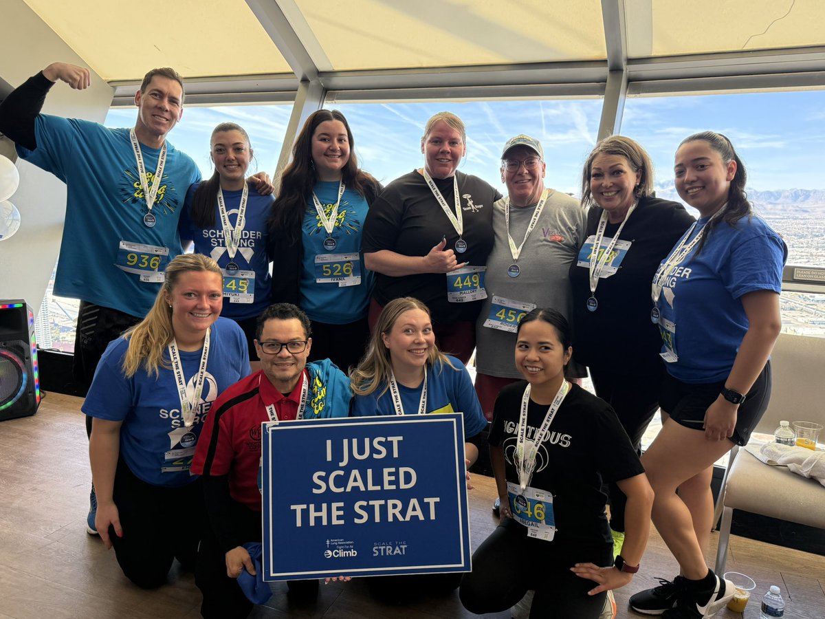 Our top fundraising team “Blood Sweat &amp; Beers” at the top of <a href="/stratvegas/">The STRAT Las Vegas</a> ! ⭐️

THANK YOU Roger Jones and team for your incredible support of American Lung Association in Nevada!  💙 

You did it! 🥳  <a href="/LungAssociation/">American Lung Association</a>