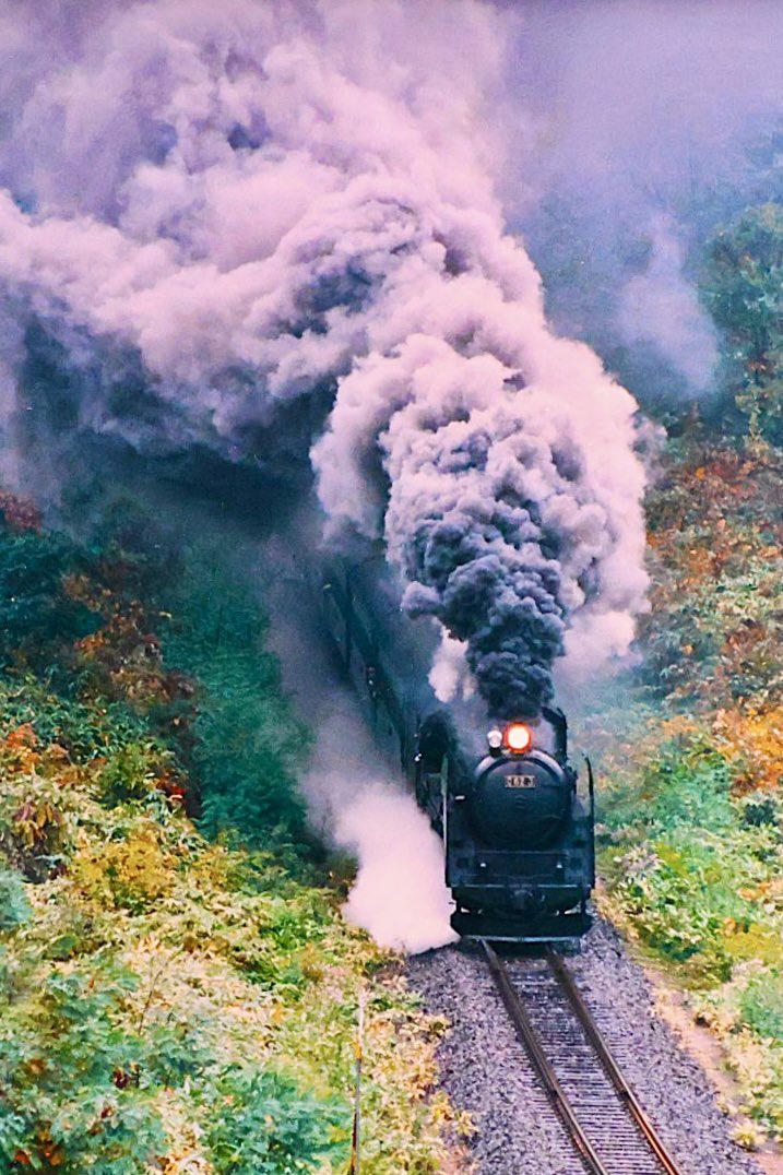 復活して走ってくれた蒸気機関車C62の3号機🚂、1993年の秋に撮った写真