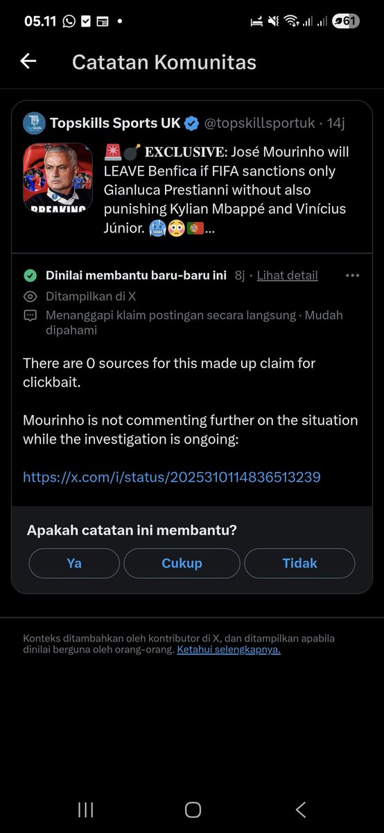 schumyddd's tweet photo. @SiaranBolaLive Noh baca @SiaranBolaLive https://t.co/7CWKmSTRir