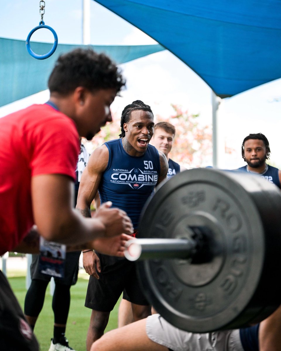 NSCombine's tweet image. When the bar gets heavy, character shows.

Every rep on that bench is a statement:
I’m ready.

This is the stage.
This is the moment.
This is the National Scouting Combine.

Photography by Movie Mike 
nationalscoutingcombine.com