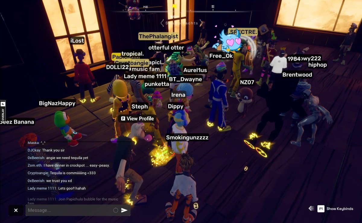 The <a href="/OthersideMeta/">Othersidemeta</a> community is amazing &amp; I definitely had a lot of fun tonight! Even won one of the games 😉

Thanks a lot <a href="/Papichulomeme/">Papichulo</a> (and co-hosts) for hosting, <a href="/Cryptosoul77219/">Ladymeme1111</a> for the bubble and <a href="/ROBSTHER1/">ROB$COO🌴💎🦍</a> for the winning hug 🫂