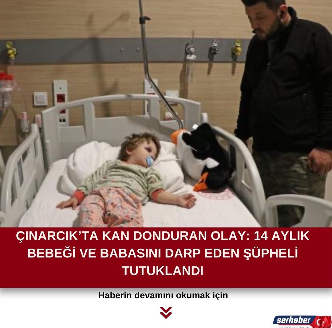 Yalova Çınarcık’ta, uzaklaştırma kararı olmasına rağmen Ş.E., kucağında 14 aylık kızı olan M.B.’ye odunla saldırdı. Küçük kız başından, baba burnundan yaralandı. Ş.E. tutuklandı.

#Yalova #Çınarcık #saldırı #uzaklaştırma