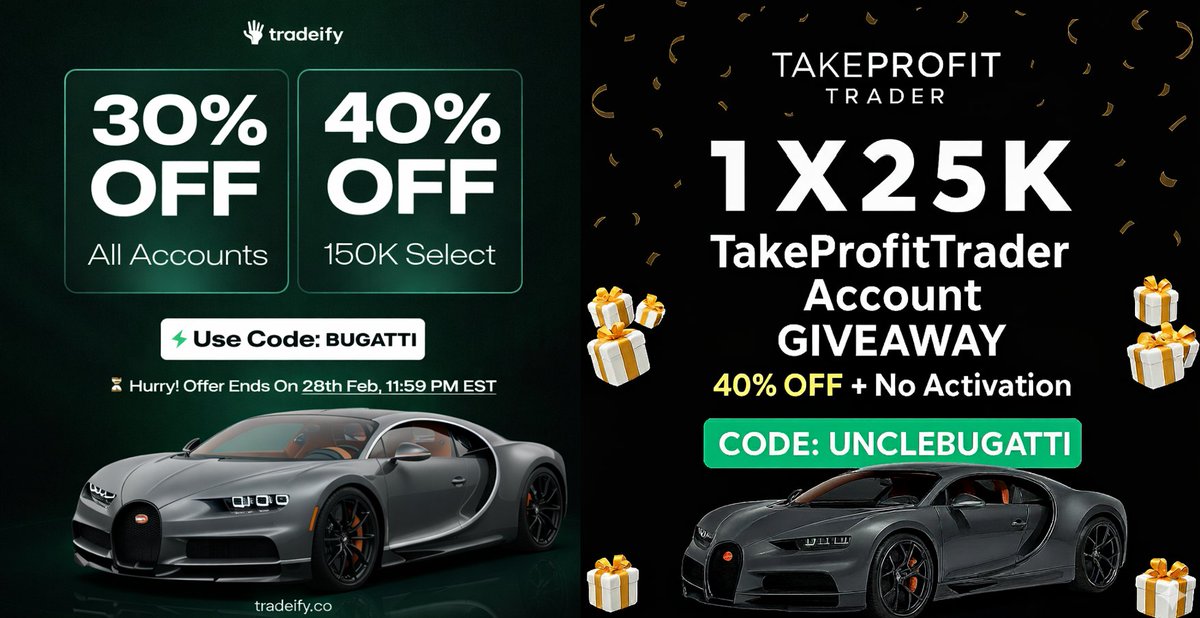 Giving out some Freebies tomorrow on my stream
Show some love to my sexxxi sponsors by Retweeting this.
youtube.com/live/yoZa3s0i2…

1x25K <a href="/TakeProfitLLC/">TakeProfitTrader</a> 
1x50K <a href="/Tradeify/">Tradeify</a> Select

Use Code UNCLEBUGATTI
takeprofittrader.com/?referralCode=…

Use Code BUGATTI
tradeify.co/?ref=bugatti
