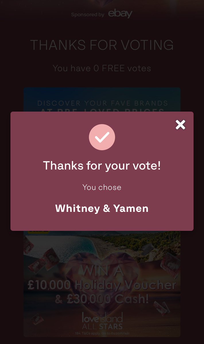 My vote is clear ! Whitney and Yamen deserve this 

#LoveIslandAllStars