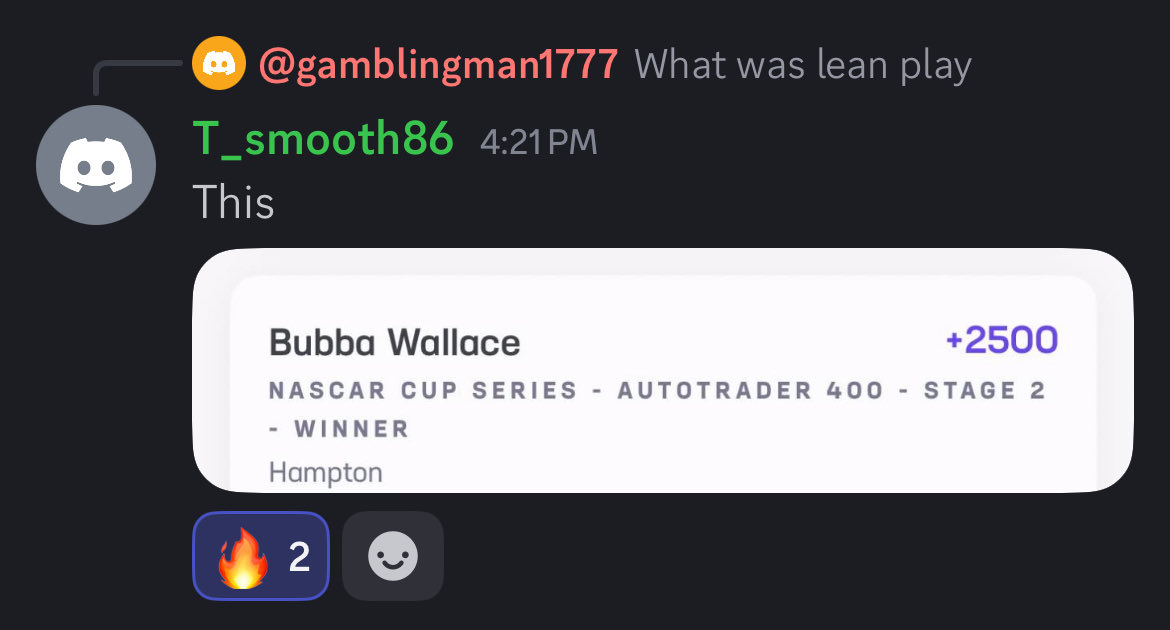 daletanhardt's tweet image. Gave out Bubba 25-1 to win a stage today. Don’t bet stages much anymore, but it was a strong #Lean 

Bubba is strong today fellas.