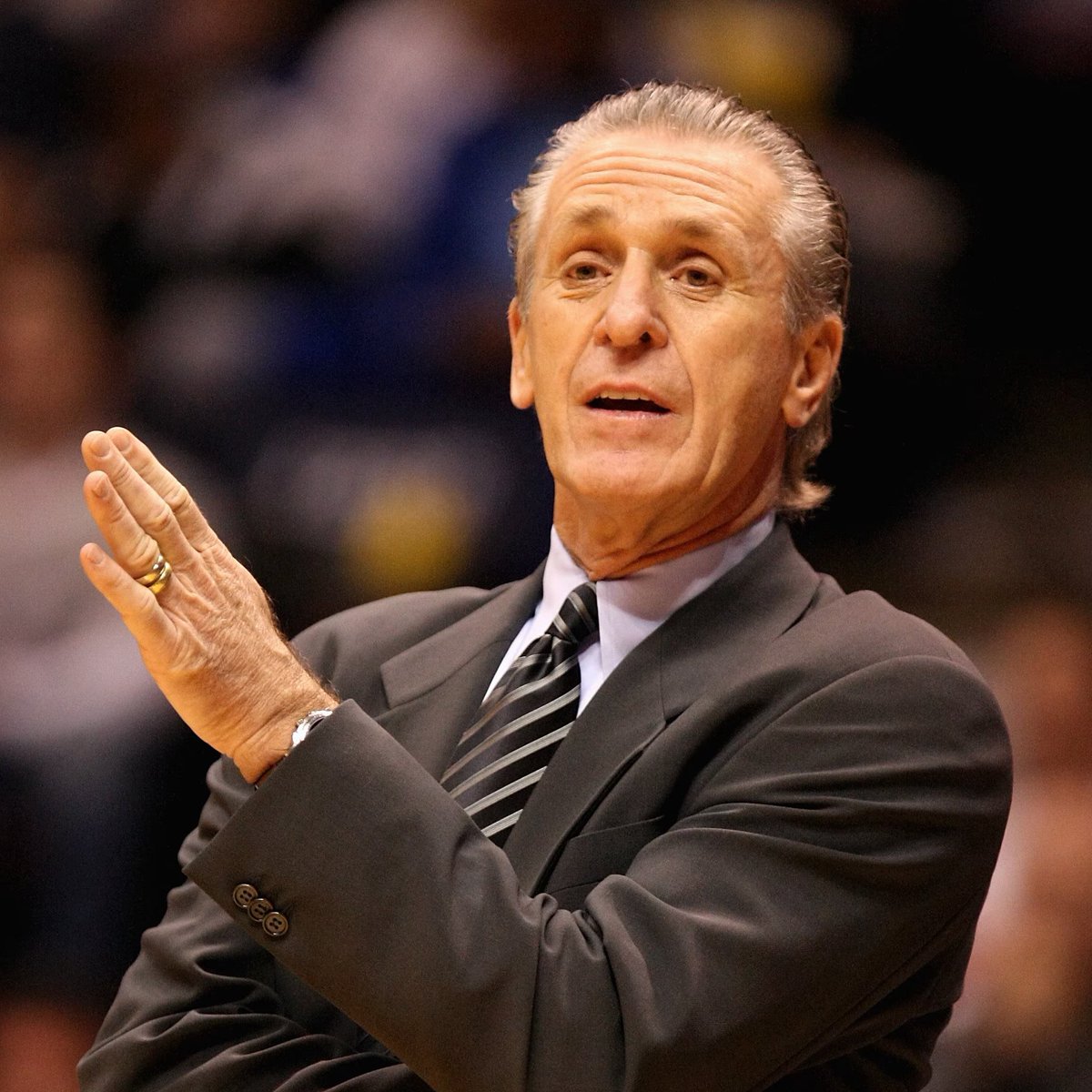 LegionHoops's tweet image. Pat Riley says he wishes NBA coaches still wore suits and ties:

“I think when fans look over at the sidelines they want to see someone that looks like a leader.” (via @ramonashelburne)