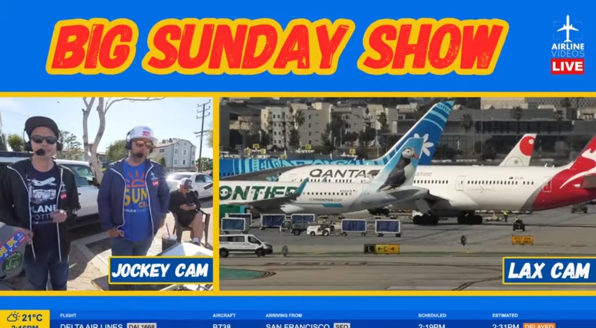 airlinevideos's tweet image. Still going strong 💪🏼 out here at the Hill bringing you ALL the action at a busy LAX! ✈️🌴☀️ Tune in &amp;amp; join the fun! #aviation #planes 

🔴LIVE LOS ANGELES (LAX) AIRPORT ACTION! (February 22nd, 2026) youtube.com/live/m4G91UKqF… via @YouTube