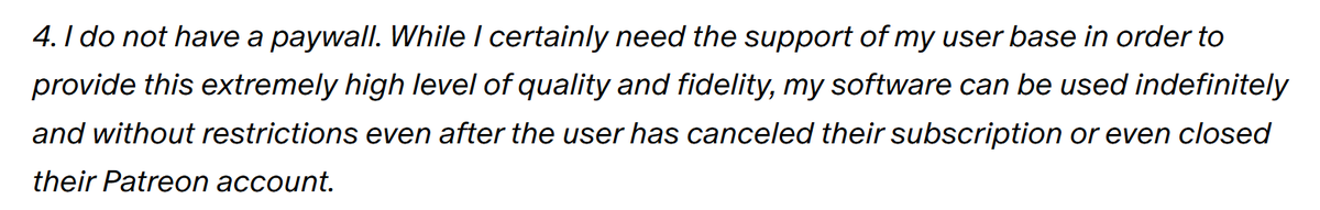 __silent_'s tweet photo. You need to subscribe to Patreon to download this mod and/or update it - saying "I don't have a paywall" just because the mod doesn't have DRM and does not require an active subscription to use it a really strange hill to die on.

By this definition, groceries aren't paywalled? https://t.co/Fh5HAnYy1T