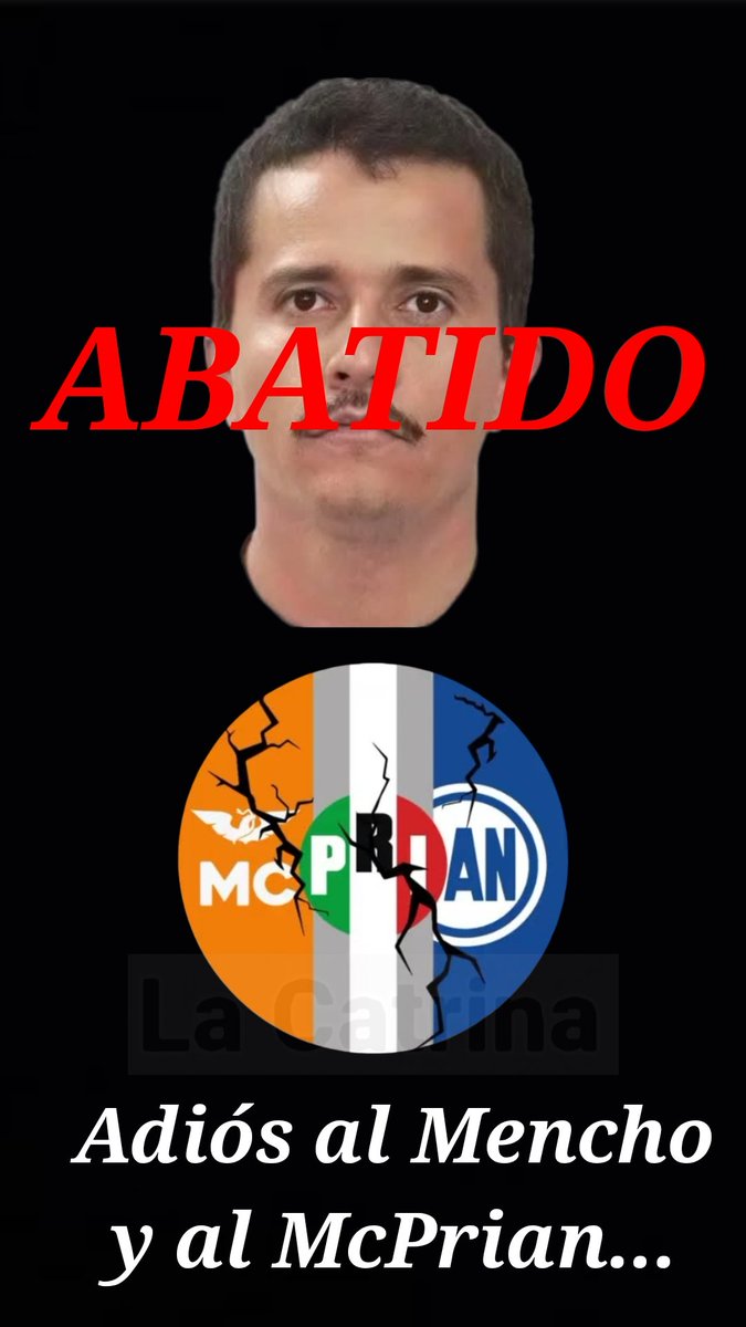 🚨 ADIÓS al Mencho y al McPrian

Felicidades a nuestras Fuerzas Federales y a <a href="/OHarfuch/">Omar H Garcia Harfuch</a>.

Me encantan los finales felices...