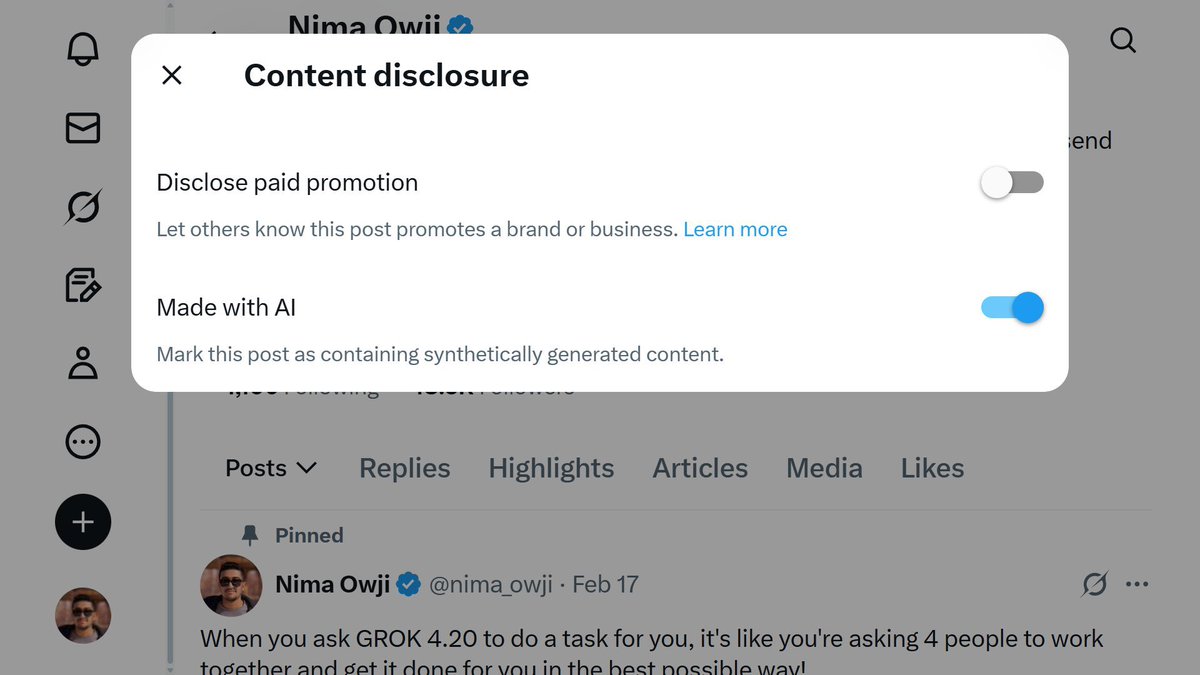 🔴 وداعاً لفيديوهات وصور الذكاء الاصطناعي في تويتر بدون تفعيل هذا الاشعار والا راح تواجه مشاكل في حسابك اقصاها باند