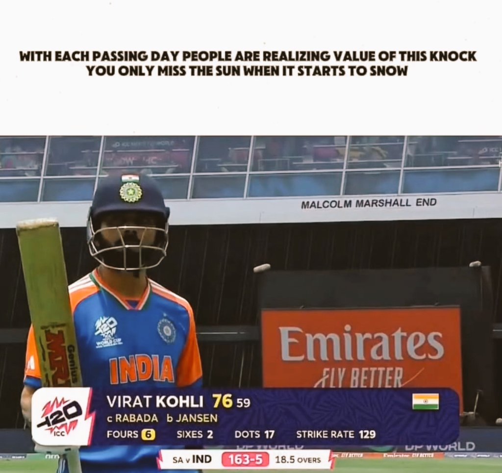 Another day of thanking Virat Kohli for that knock in the Finals 🙏❤️
<a href="/imVkohli/">Virat Kohli</a>
#T20WorldCup | #INDvsSA