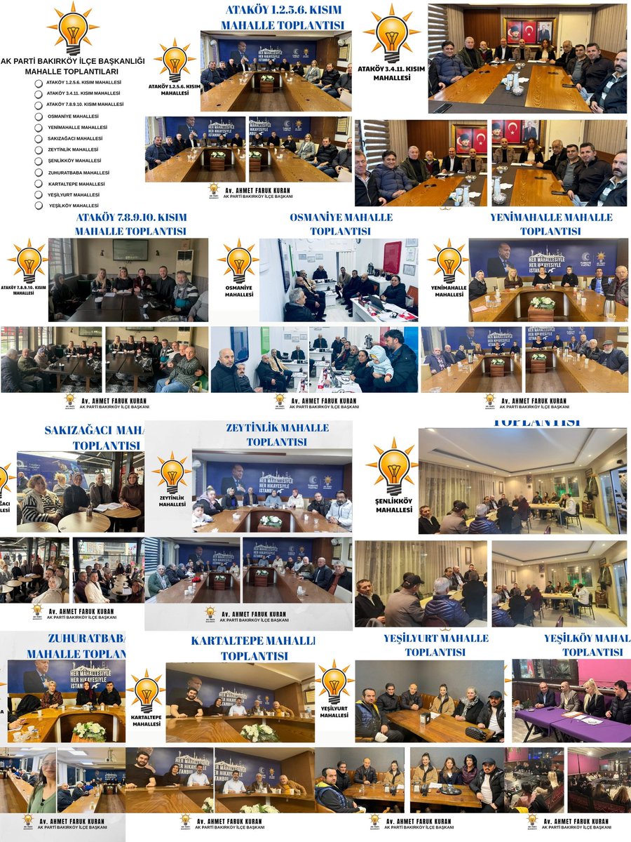 Mahalle Başkanlarımızın, sorumlu yürütme ve yönetim kurulu üyelerimizin ile meclis üyelerimizin katılımlarıyla mahalle toplantılarımızı tamamladık.

Teşkilat çalışmalarımızı kapsamlı şekilde değerlendirdiğimiz bu buluşmalarda; sahadaki faaliyetlerimizi gözden geçirdik,
