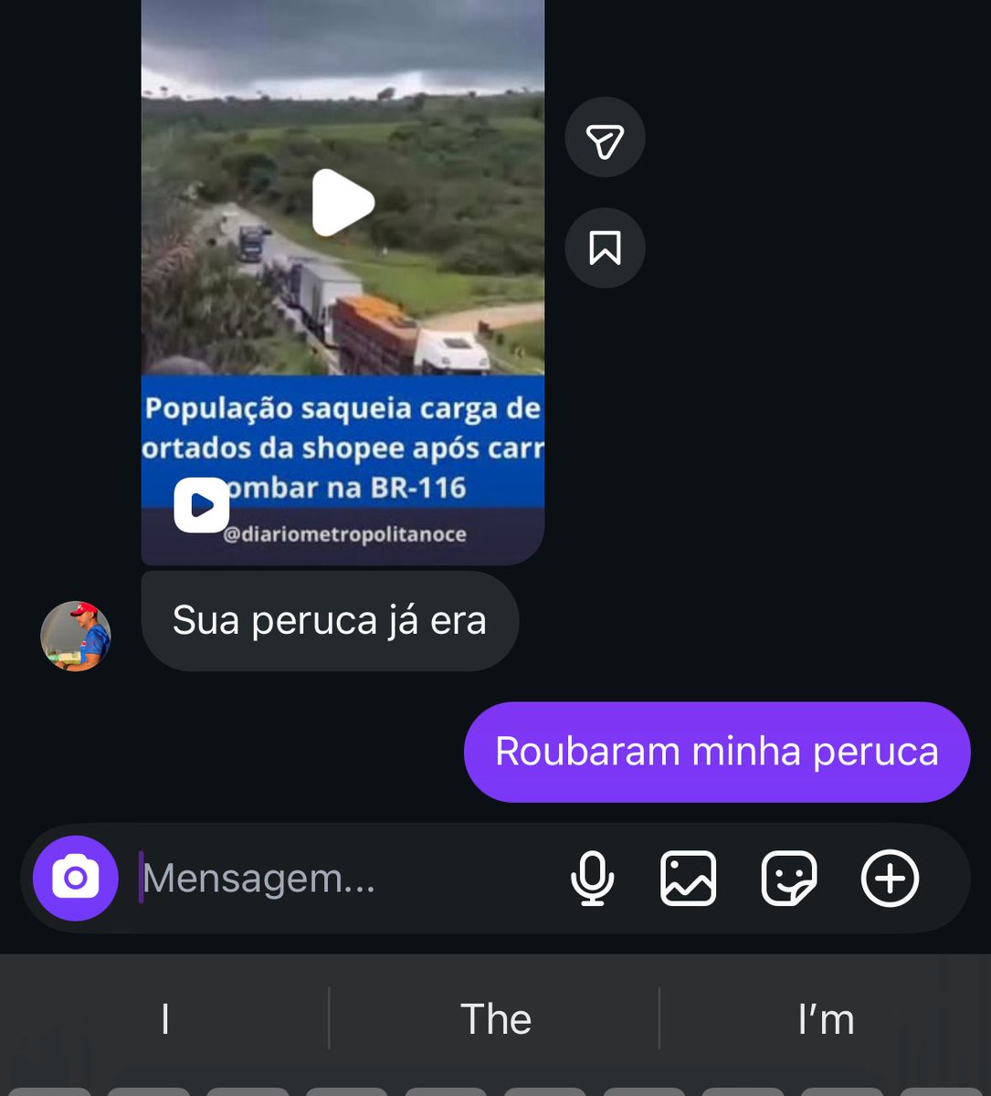 nem fudendo que minha peruca tava no meio