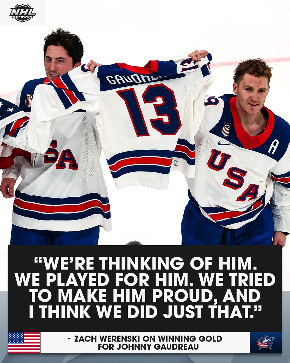 NHLMedia's tweet photo. Bringing home the gold for Johnny! 🇺🇸❤️

#MilanoCortina2026 #WinterOlympics https://t.co/1slbJgeZ2O