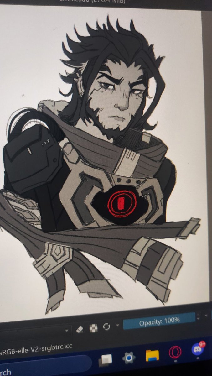 Sparkzlium's tweet image. Emre wip!!! Hopefully have this finished up after my uni deadline :) he's so cool 🫶 #Emre #overwatch #emreoverwatch #OverwatchFanart