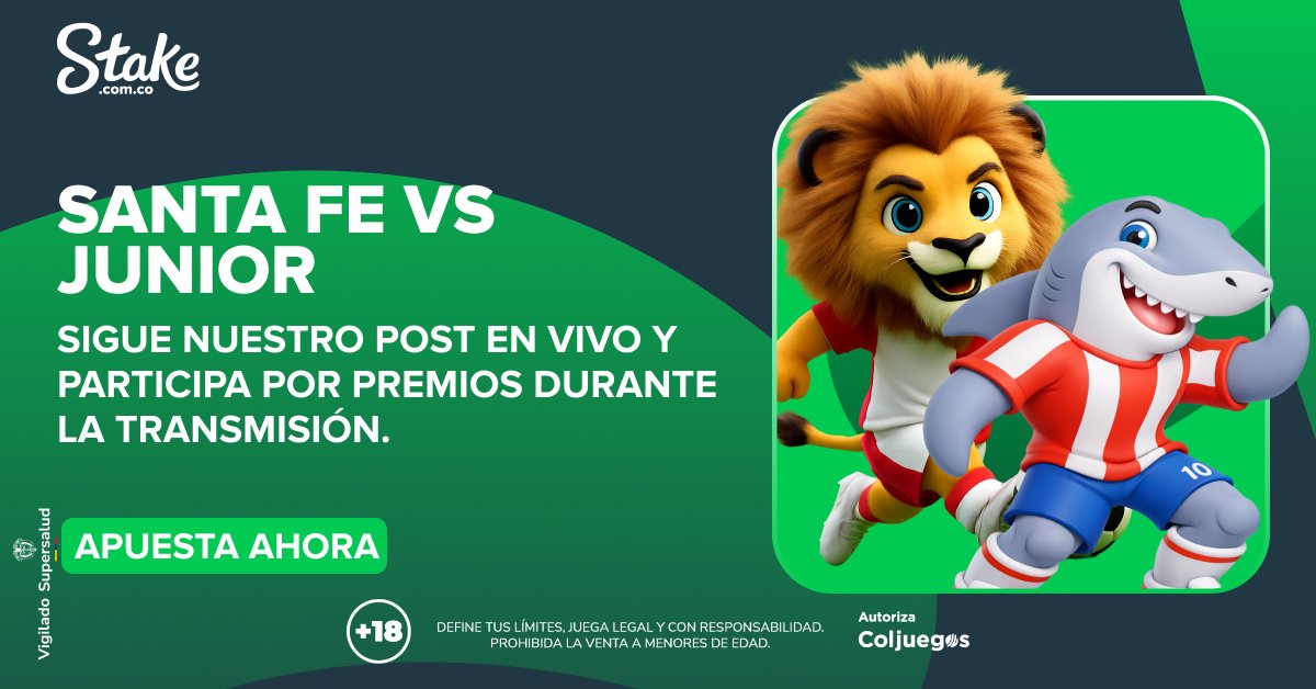 StakeColombia's tweet photo. 🔥⚽ ¡Hoy tenemos LIVE POSTING de Santa Fe vs Junior! ⚽🔥
Nos vamos a vivir el partido minuto a minuto 👀
Habrá dinámicas y premios durante la transmisión
El Staker que esté más activo durante la transmisión se lleva una FREEBET de $50.000 💸
Apuesta aquí: https://t.co/Z5XL4SmMcf