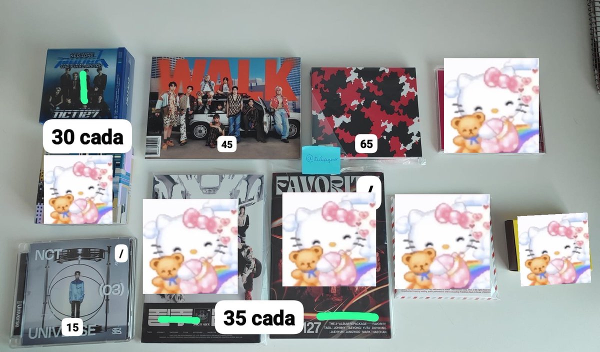 tulipyuno's tweet photo. venda/vendo álbuns e pcs nct 127 

• marcados com / possuem leves marcas ou avarias, * possuem press mark
• valores nas imagens + frete por superfrete
• álbuns incompletos
• envio em até 2 semanas
• mando vídeo no pv
• reserva com certeza de compra
• feedbacks no fixado https://t.co/T7gGW9B5sY