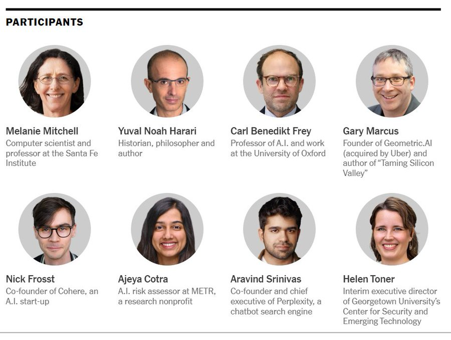 Interesante articulo para leer con calma   ¿Adónde nos lleva la IA?   
Ocho pensadores destacados comparten sus visiones de como la IA se convertirá en un asistente personal, privada y seguro... o en una amenaza
nytimes.com/interactive/20…