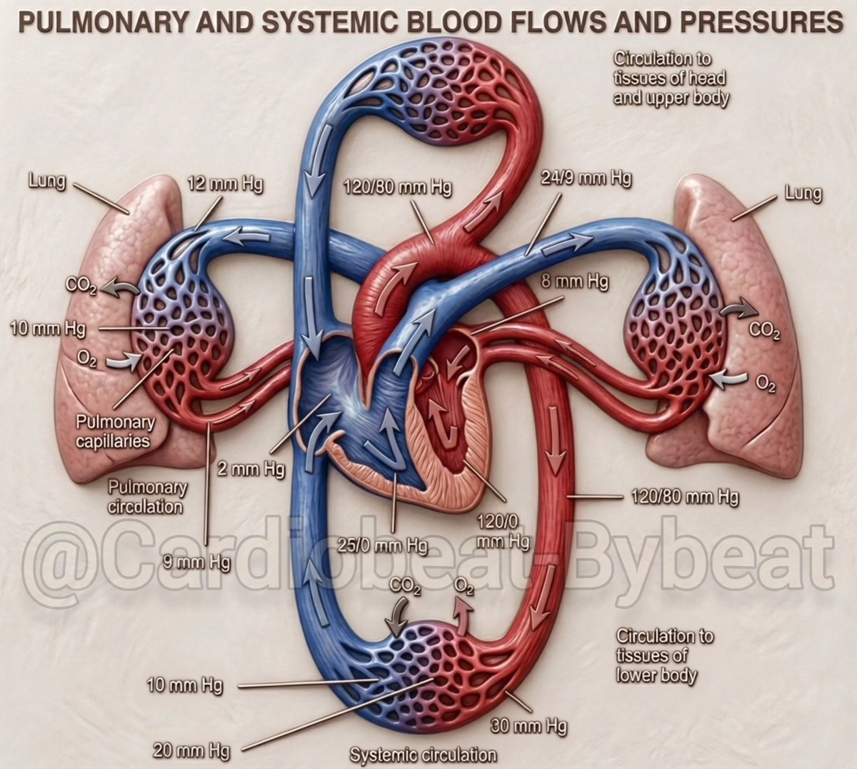 CardioBeat_'s tweet image. facebook.com/share/p/1FvQgZ… ✨👈🏻✅
🫀 Hemodynamic Mastery: Pulmonary &amp;amp; Systemic Circulation Pressures.
#CardiologyFellows #Hemodynamics #CardioEducation #PulmonaryCirculation #SystemicCirculation