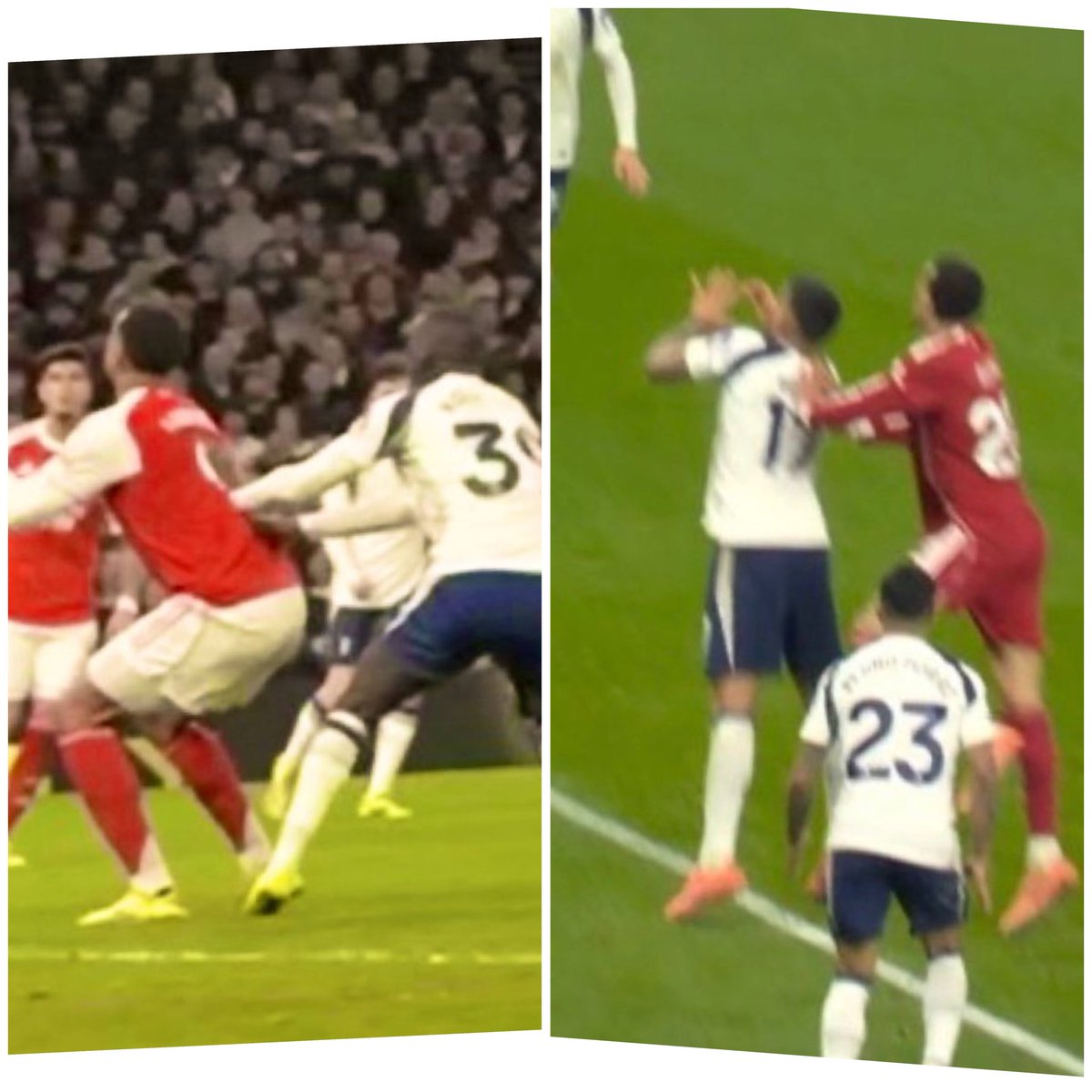 One was a foul and in the other the defender needed to be stronger and it wasn’t a foul - both times <a href="/SpursOfficial/">Tottenham Hotspur</a> were on the wrong end of the decision 🤔