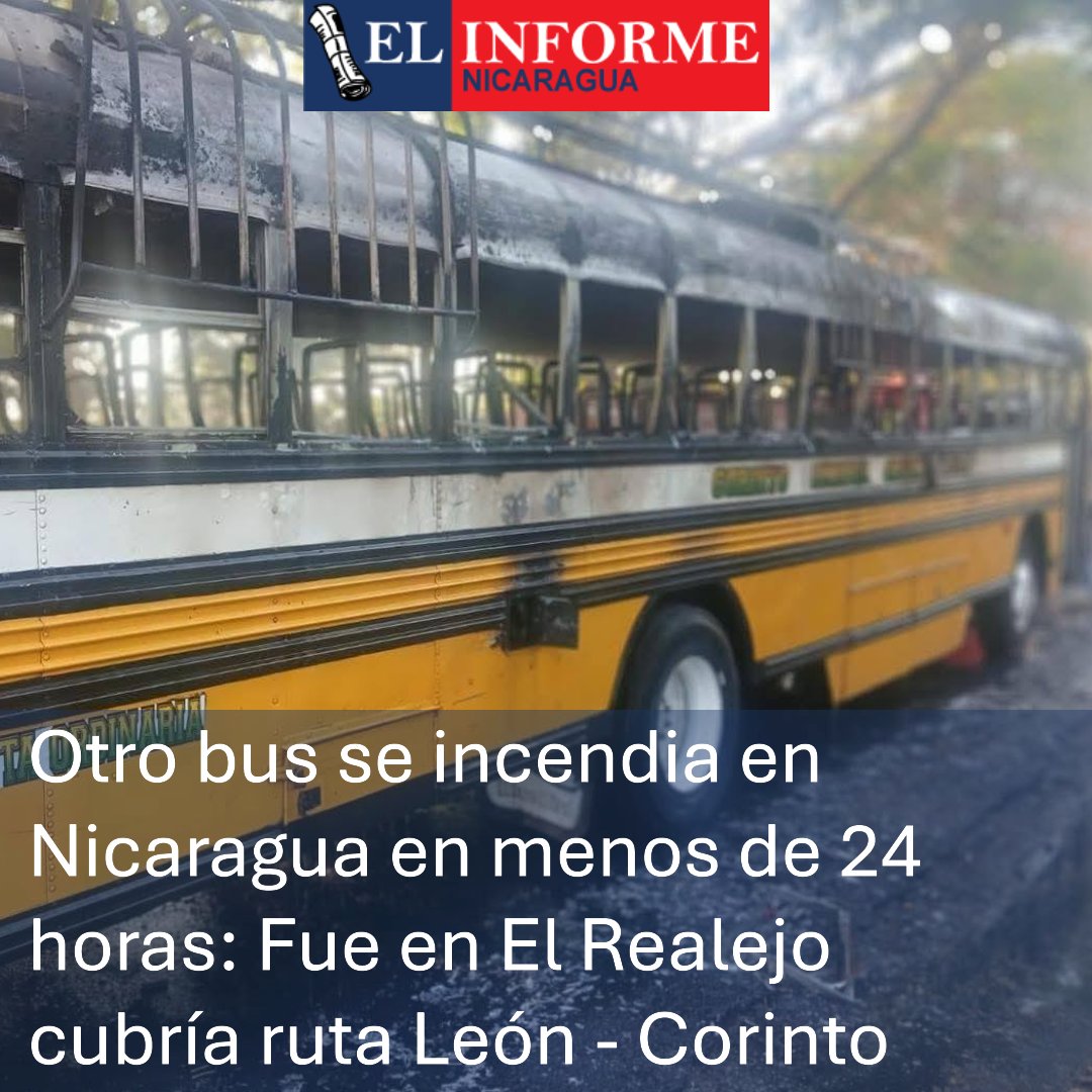ElInformeNica's tweet image. 🔴 Un bus que trabaja la ruta de #León, #Chinandega a #Corinto, ha tomado  fuego en la entrada a El Realejo. Todavía se desconoce si viajaban pasajero #reporteni ➡ elinformeni.com/2026/02/22/otr…
