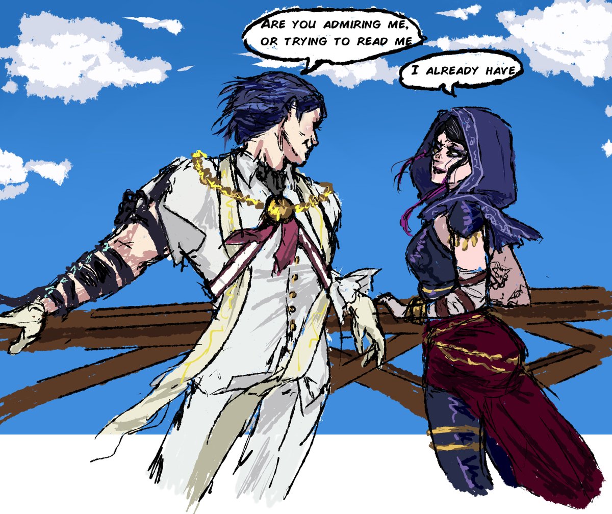 Forgot his belt on his arm. I also added texts :)