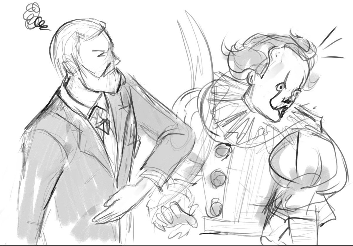 Late night doodle : the slap, but with Maturin 😆 He's earned it I think. 😎 #pennywise #ItWelcomeToDerry