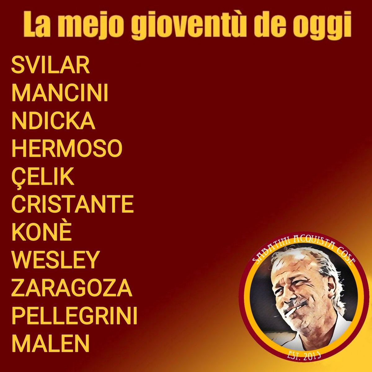 SabatiniAC's tweet photo. #RomaCremonese
#FormazioneUfficiale
#ASRoma
#SerieA
#StadioOlimpico
#DAZN
@OfficialASRoma 
#SabatiniAcquistaCose https://t.co/X9owuBzQOr