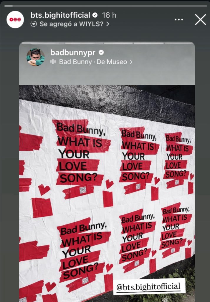 OMG BAD BUNNY????????😱😱😱

#whatisyourlovesong #BTS_ARIRANG