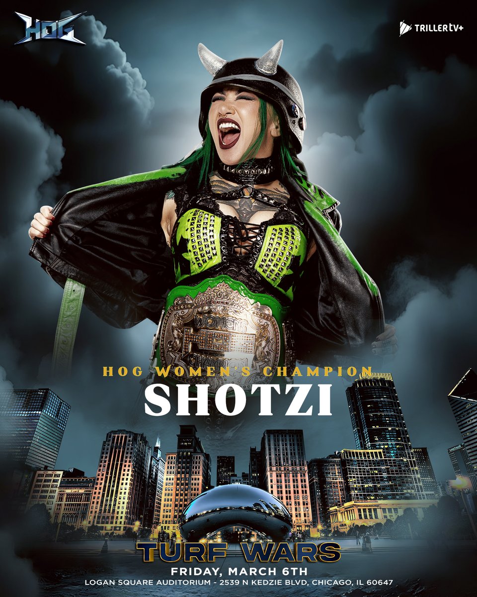 HOGwrestling's tweet image. Next Stop: CHICAGO #TurfWars
Friday March 6th - Logan Square

Announced So Far:
Crown Jewel Champion @Zillafatu 
Women's Champion @ShotziTCB 

Get your tickets yet? ⬇️
tickettailor.com/events/houseof…