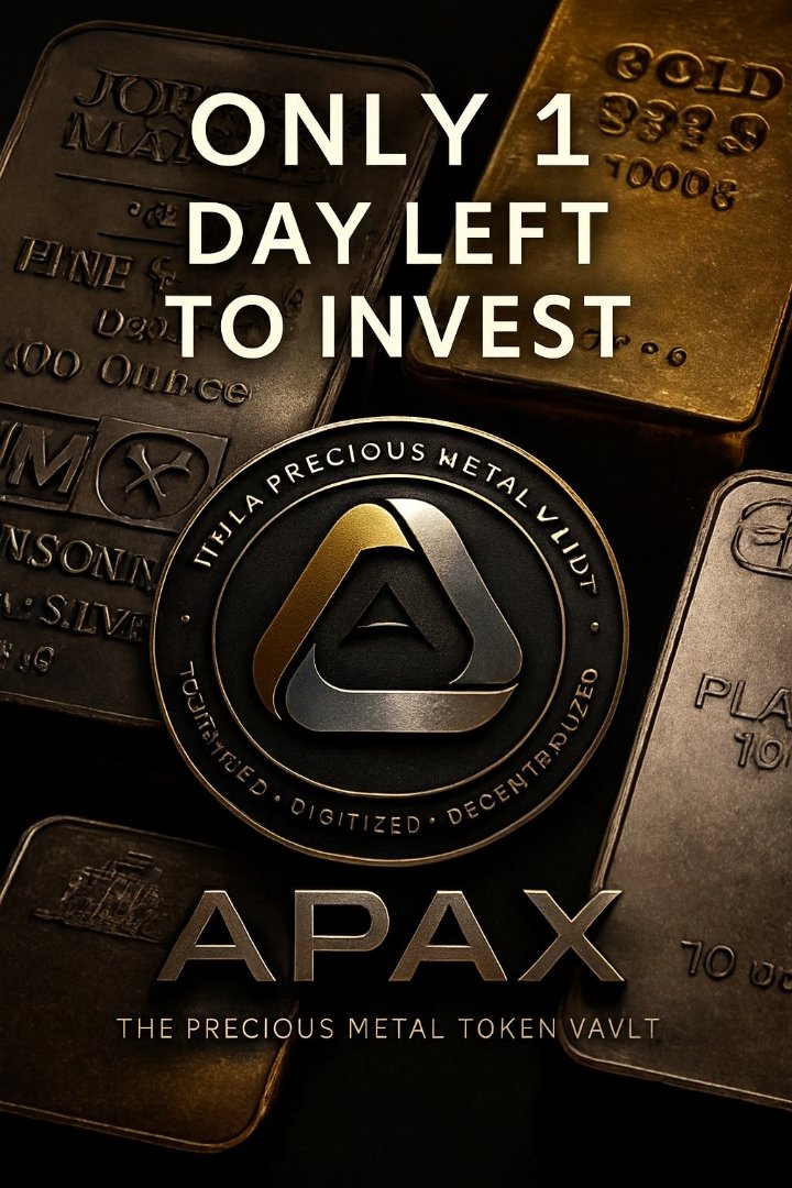 josemorenosdz's tweet photo. 🏛️ The Future Is #Tokenization — #APAX Is Still Open
⏳ Only 1 Day Left to Invest
#Gold. #Silver. #Platinum.
Not just stored. Activated.
APAX is redefining how legacy wealth transitions into the digital era — transforming certified physical metals into traceable, Sharia-compliant digital assets. Powered by SidraChain and developed under Xidra Bayt Royale Group, APAX stands at the intersection of institutional custody and ethical blockchain infrastructure.
🪙 A Strategic Milestone
With SidraChain advancing gold and silver stablecoins, APAX is positioned to:
- Custody certified gold, silver, and platinum.
- Interoperate with metal-backed stablecoins.
- Power halal payments and ethical DeFi.
- Activate the multi-metal APX-i Index.
> Physical legitimacy + blockchain traceability + halal utility — unified in one institutional vault.
📈 APX-i: Stability with Structure
Gold, Silver, Platinum form the APX-i Index — a shield against inflation and volatility.
Platinum, as a tokenized RWA asset, adds institutional depth, with projections exceeding USD 530M in market capitalization by 2025.
🧭 Why APAX?
Because it safeguards, not speculates.
Because it verifies, not just promises.
Because it activates real assets within the framework of ethical finance.
- Digital legitimacy for physical wealth.
- Full Sharia alignment for peace of mind.
- Institutional-grade tokenization for emerging markets.
🌍 Past. Present. Future.
The past holds value.
The present offers traceability.
The future carries purpose.
⏳ Only 1 day remains.
The door is still open — but it’s closing fast.
🚀 Invest now:
👉 https://t.co/6pOmP0MDMA
#APAXOurGreatVault #HalalFinance #Tokenization #RWA #SidraChain #EthicalDeFi #APXi #InstitutionalVault #OneDayLeft