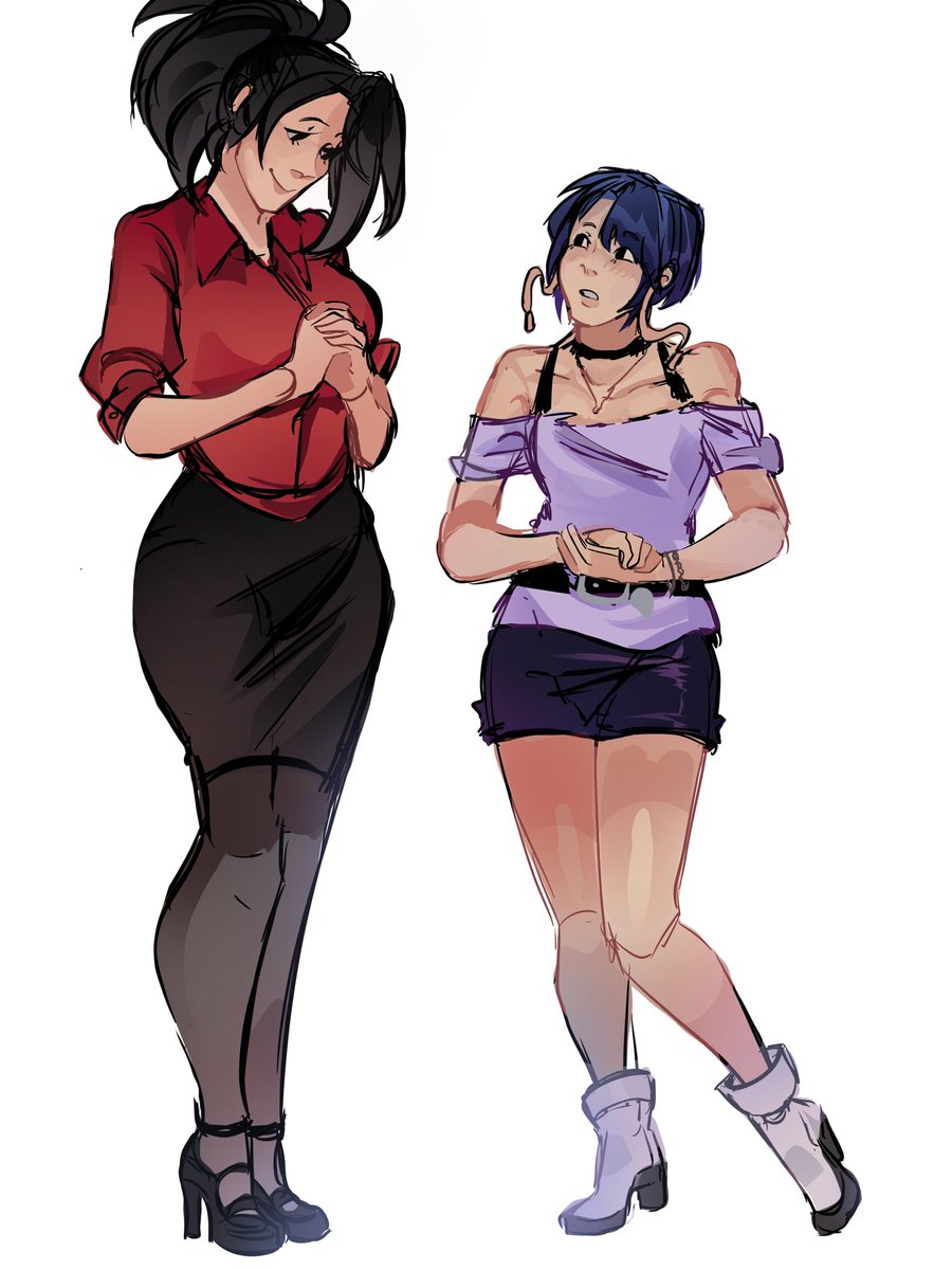 Lesbians 🎸#momojirou 
Yeyeyye #BNHAfanart