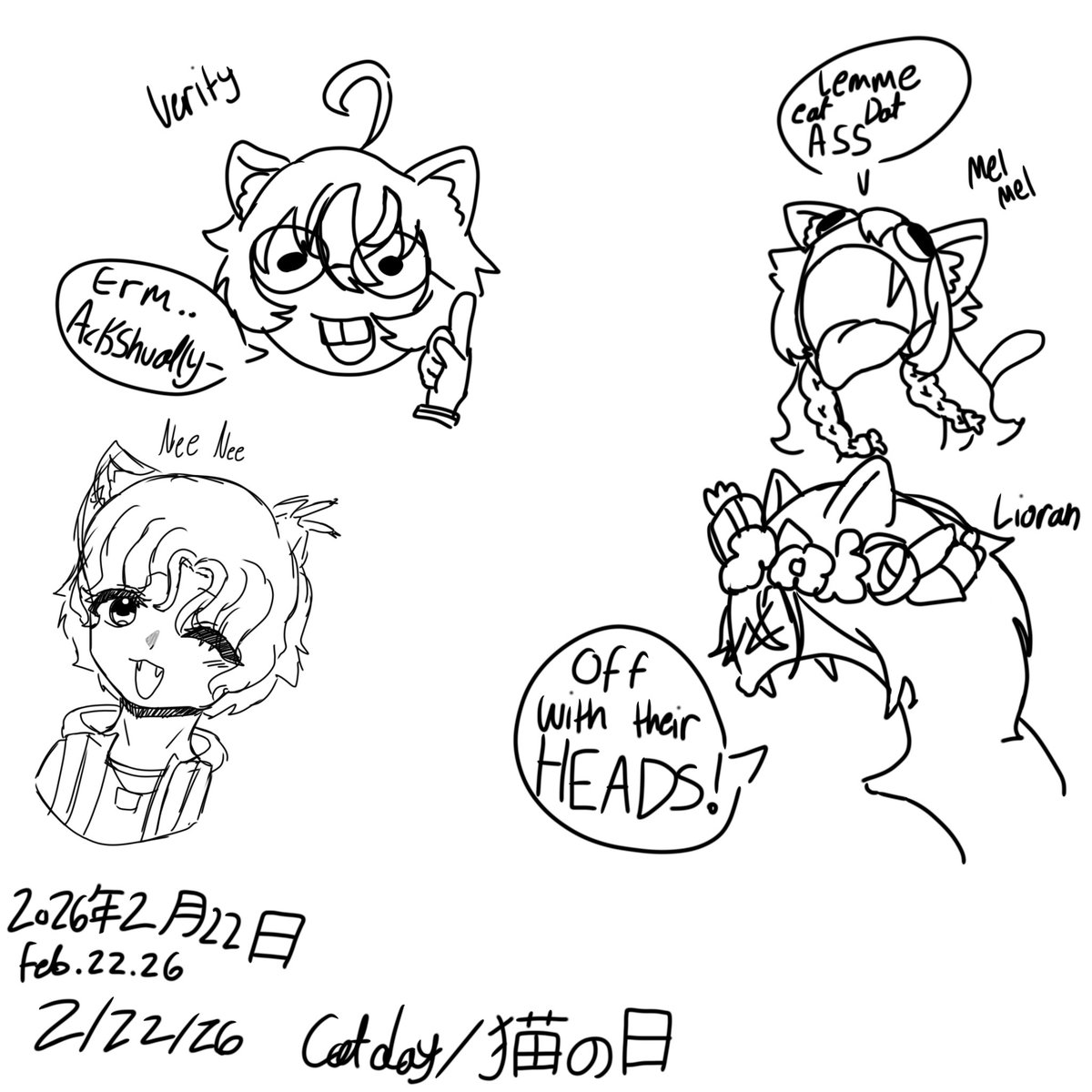 Meow meow meow, happy cat day. 

<a href="/Mel0dyK3y/">Melody Key 🍈🎶🚽🔥〖Iriam US〗</a> <a href="/ItsaNeeto/">Neeto.stray 🐈📸💥</a> <a href="/VerityPanther/">VerityVIVO 🐱💬 (IRIAM US)</a> <a href="/LioranArden/">Lioran Arden (IRIAM US)</a>