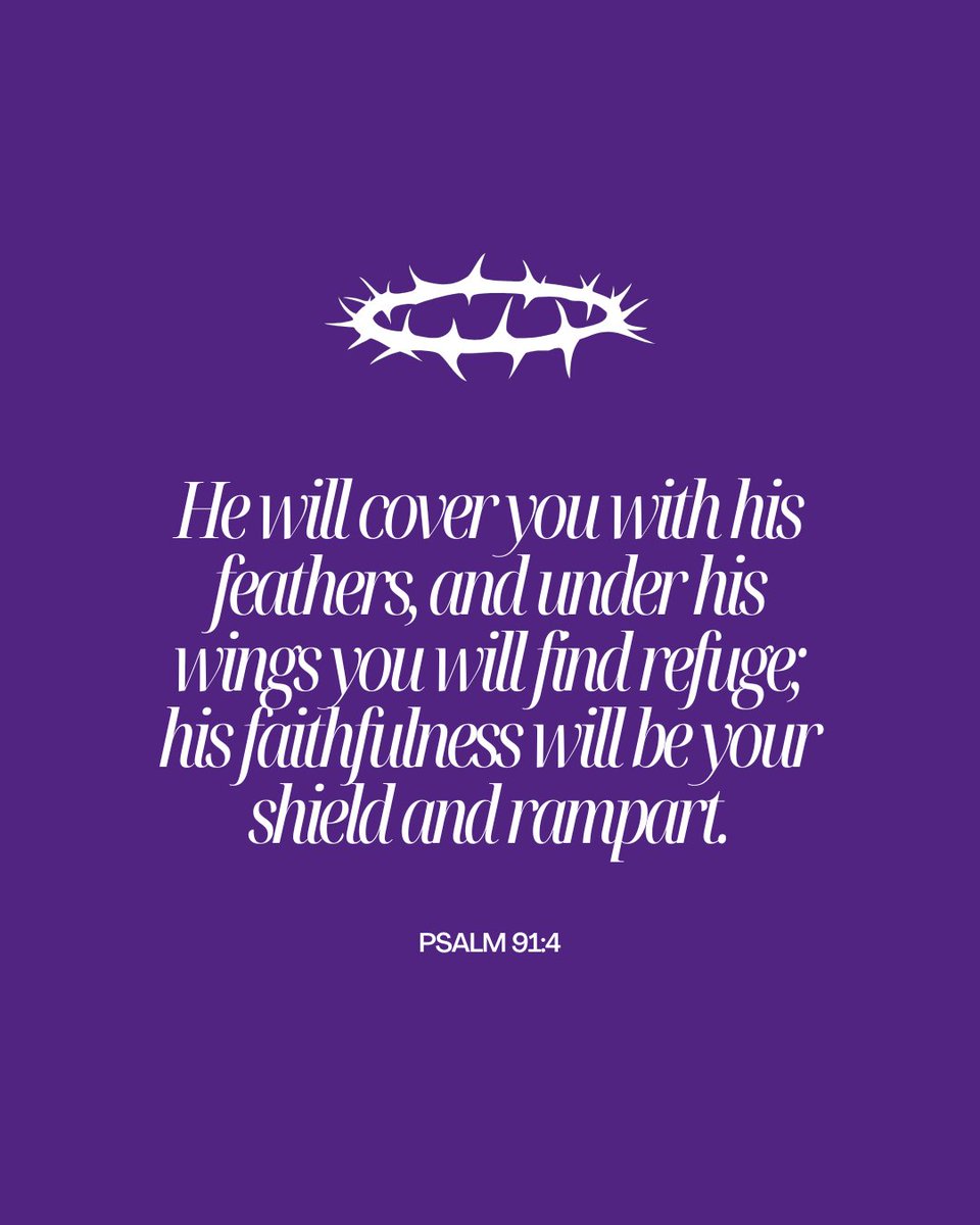 Hope1032's tweet image. Why not take a moment to sit in this verse and to allow yourself to feel His protection.

He will cover you with his feathers, and under his wings you will find refuge; his faithfulness will be your shield and rampart. - Psalm 91:4

#verseoftheday #psalm91